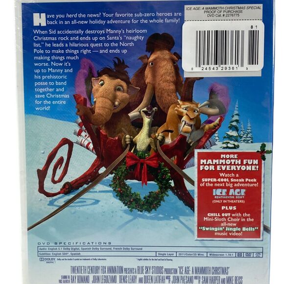 3-PACK Ice Age, Prancer, Spongebob Christmas Holiday DVD Bundle Family SEALED - Picture 5 of 11